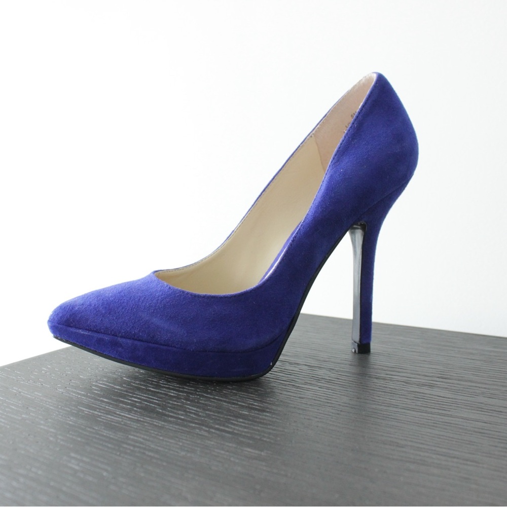 Nine West Royal Blue Suede Heels
